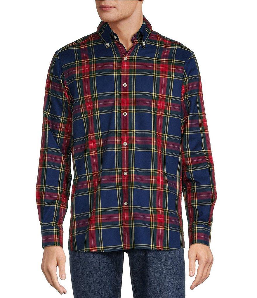 Hart Schaffner Marx Button-Down Dark Plaid Long Sleeve Shirt Product Image