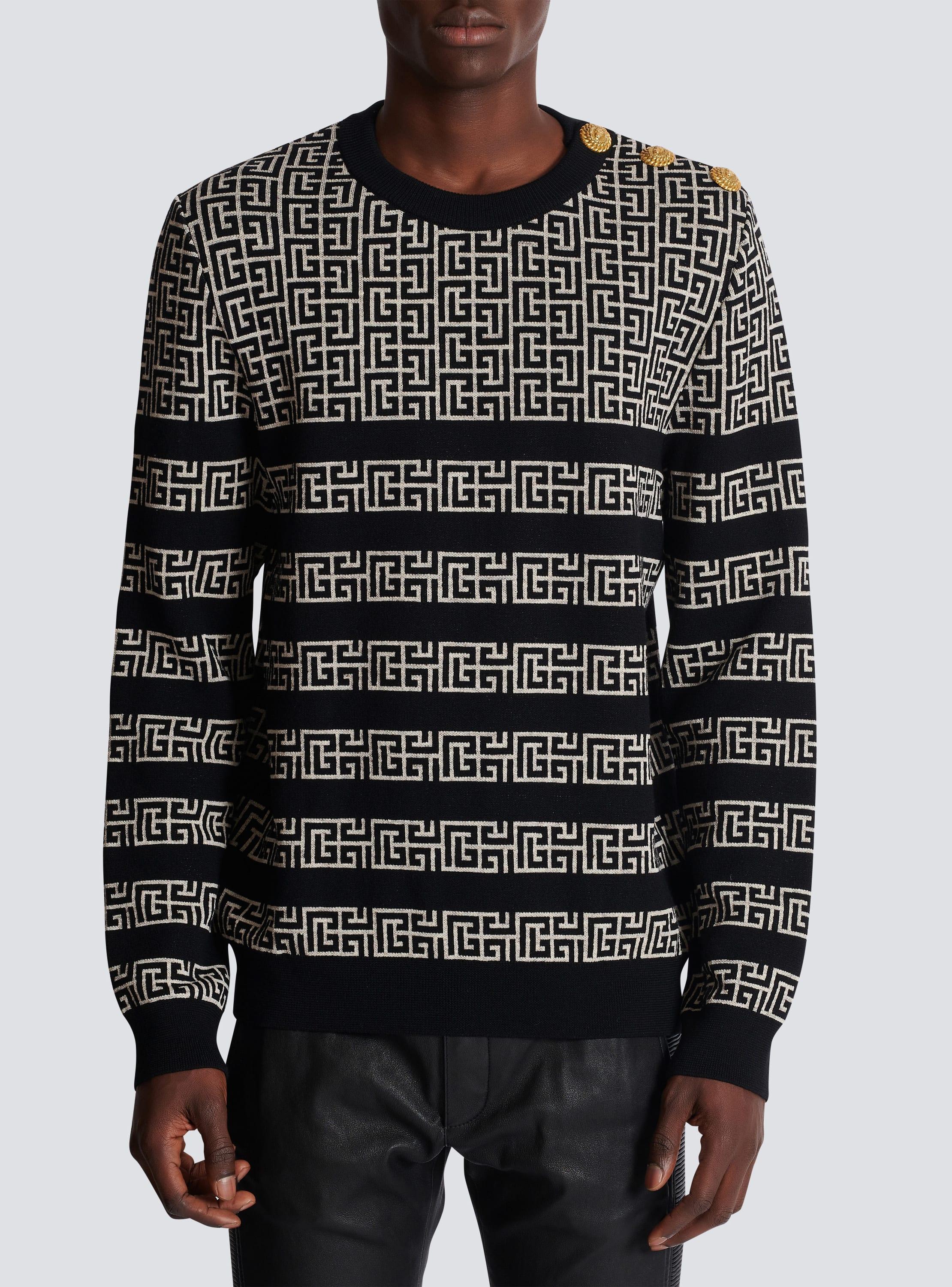 Striped PB Labyrinth wool and linen jumper Product Image