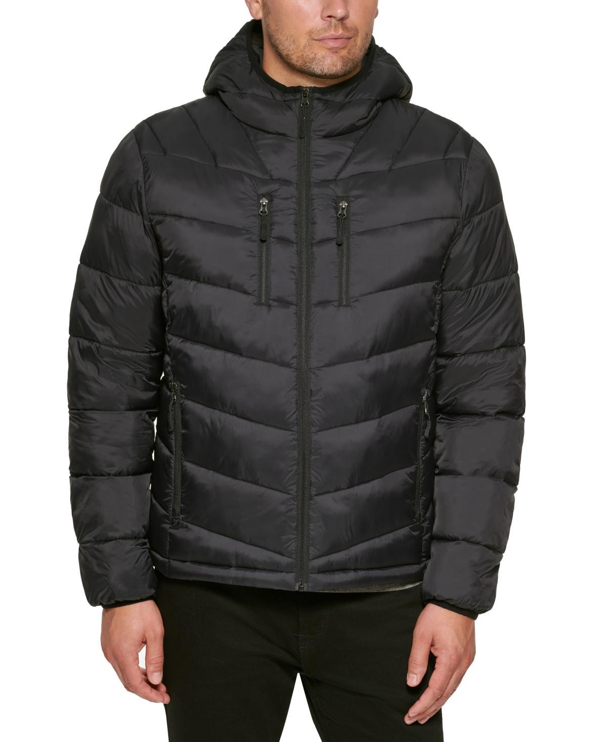 Club Room Mens Chevron Quilted Hooded Puffer Jacket, Created for Macys Product Image