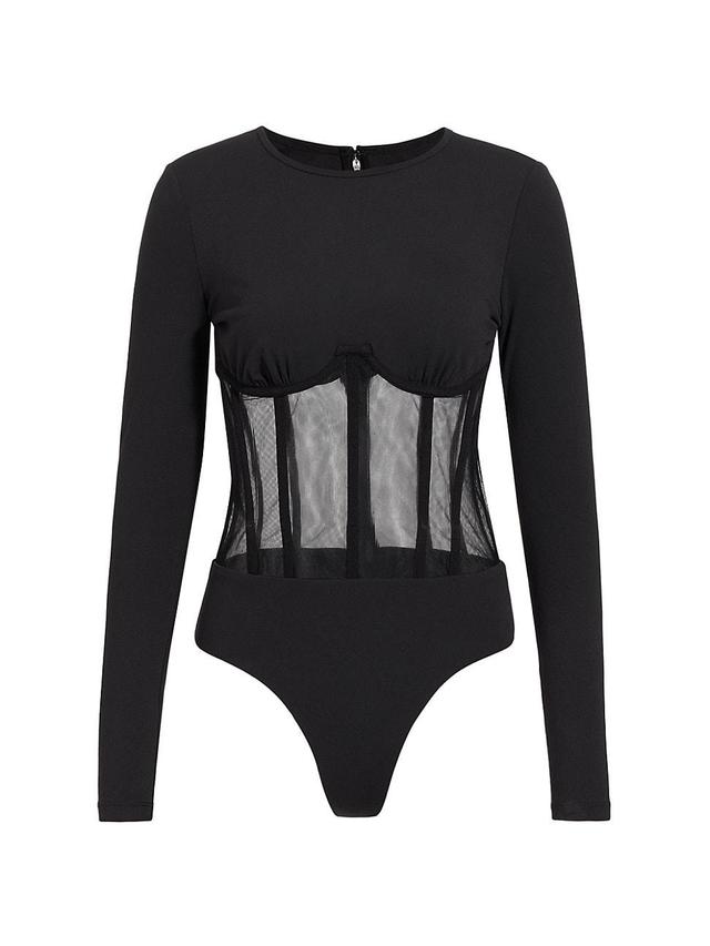 Womens Zoma Long-Sleeve Corset Bodysuit Product Image