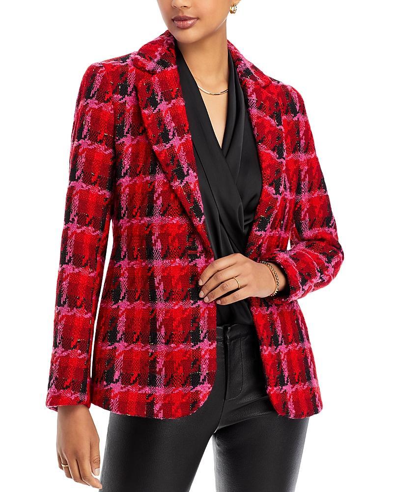 T Tahari Notch Lapel Plaid Blazer Product Image