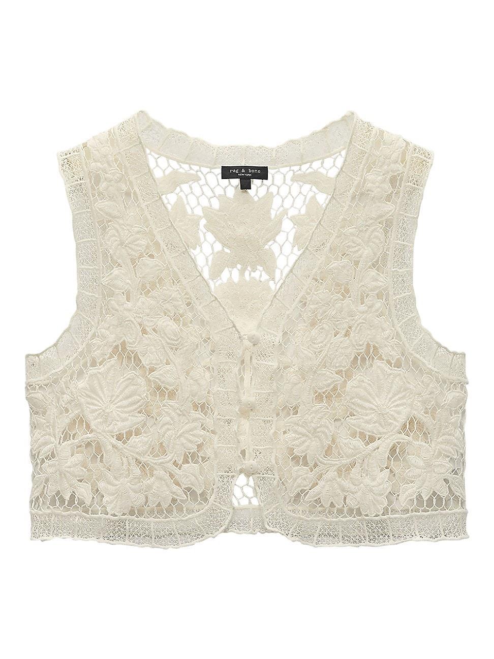 Womens Coralie Crochet Cropped Vest Top Product Image