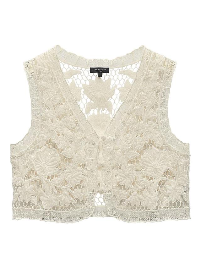 Womens Coralie Crochet Cropped Vest Top Product Image