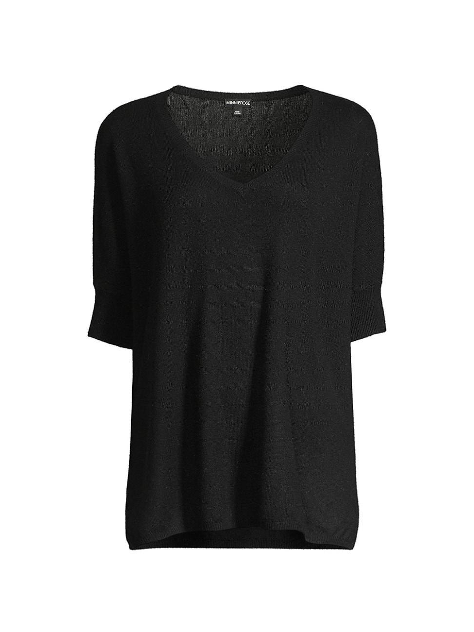 Womens Pow Pow Cashmere Short-Sleeve Sweater Product Image