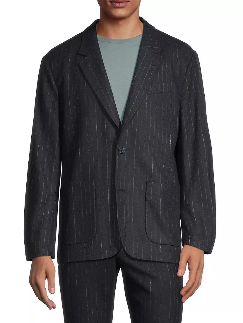 Wool Flannel Pinstripe Blazer Product Image