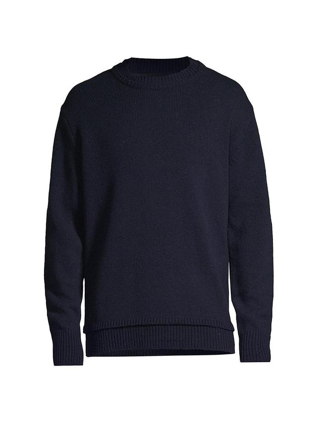 Mens Wool & Linen-Blend Crewneck Sweater Product Image