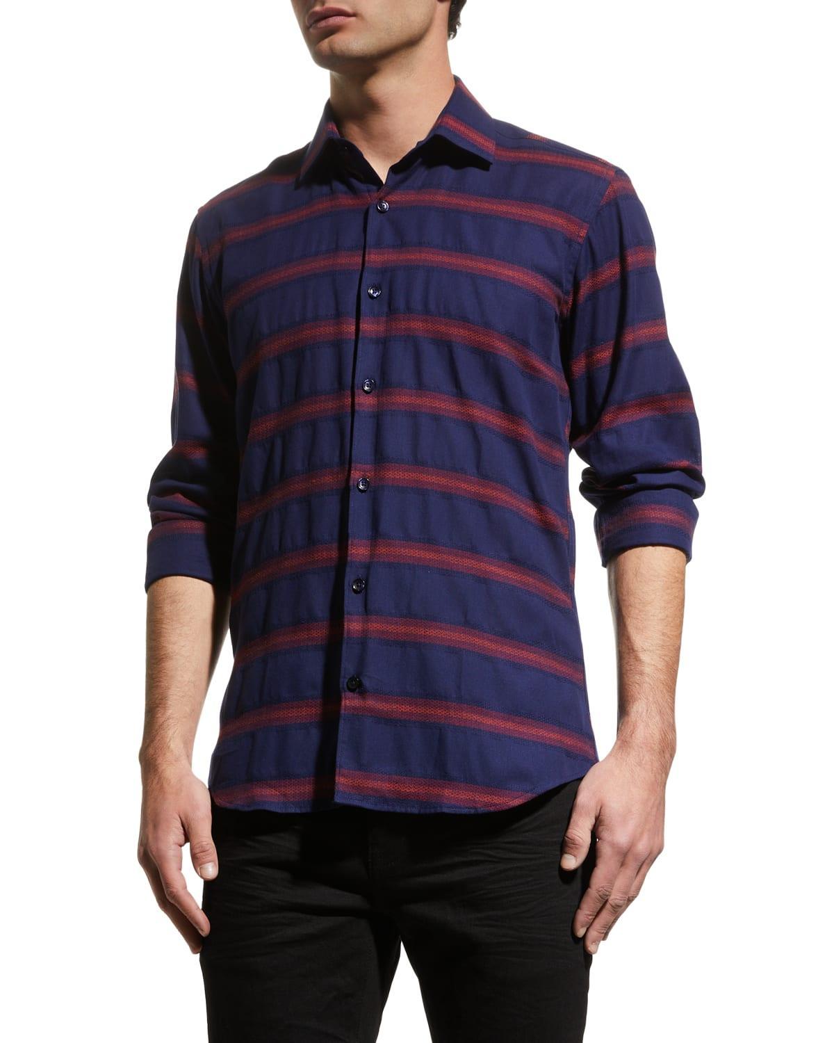 Mens Stripe Sport Shirt Product Image