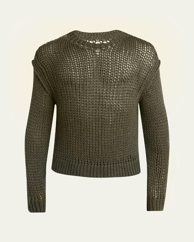 Mens Open Knit Cashmere-Silk Sweater Product Image