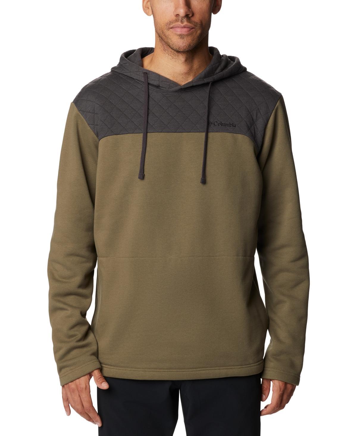 Columbia Mens Hart Mountain Colorblocked Quilted Hoodie - Stone Green Product Image