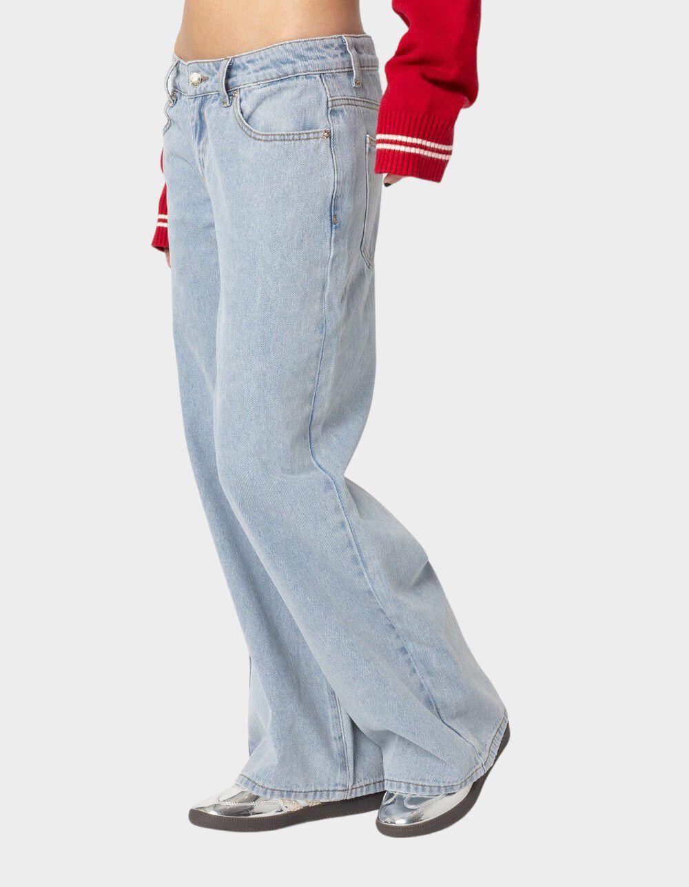 EDIKTED Petite Raelynn Washed Low Rise Jeans Product Image