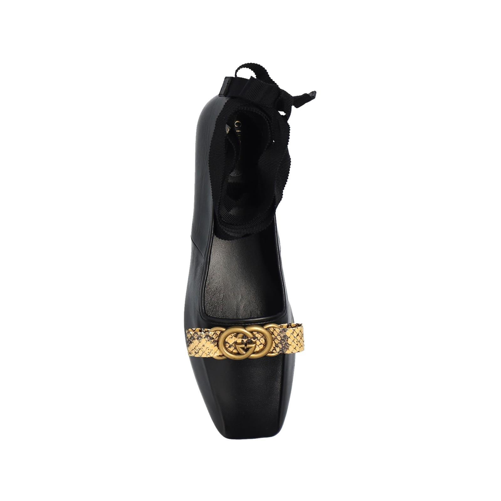 Double G Ballet Flats In Black Product Image