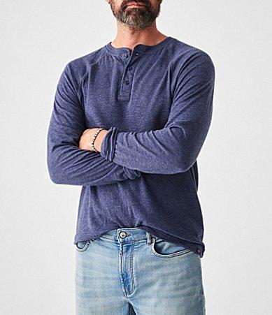 Faherty Cloud Heather Long Sleeve Henley T Product Image