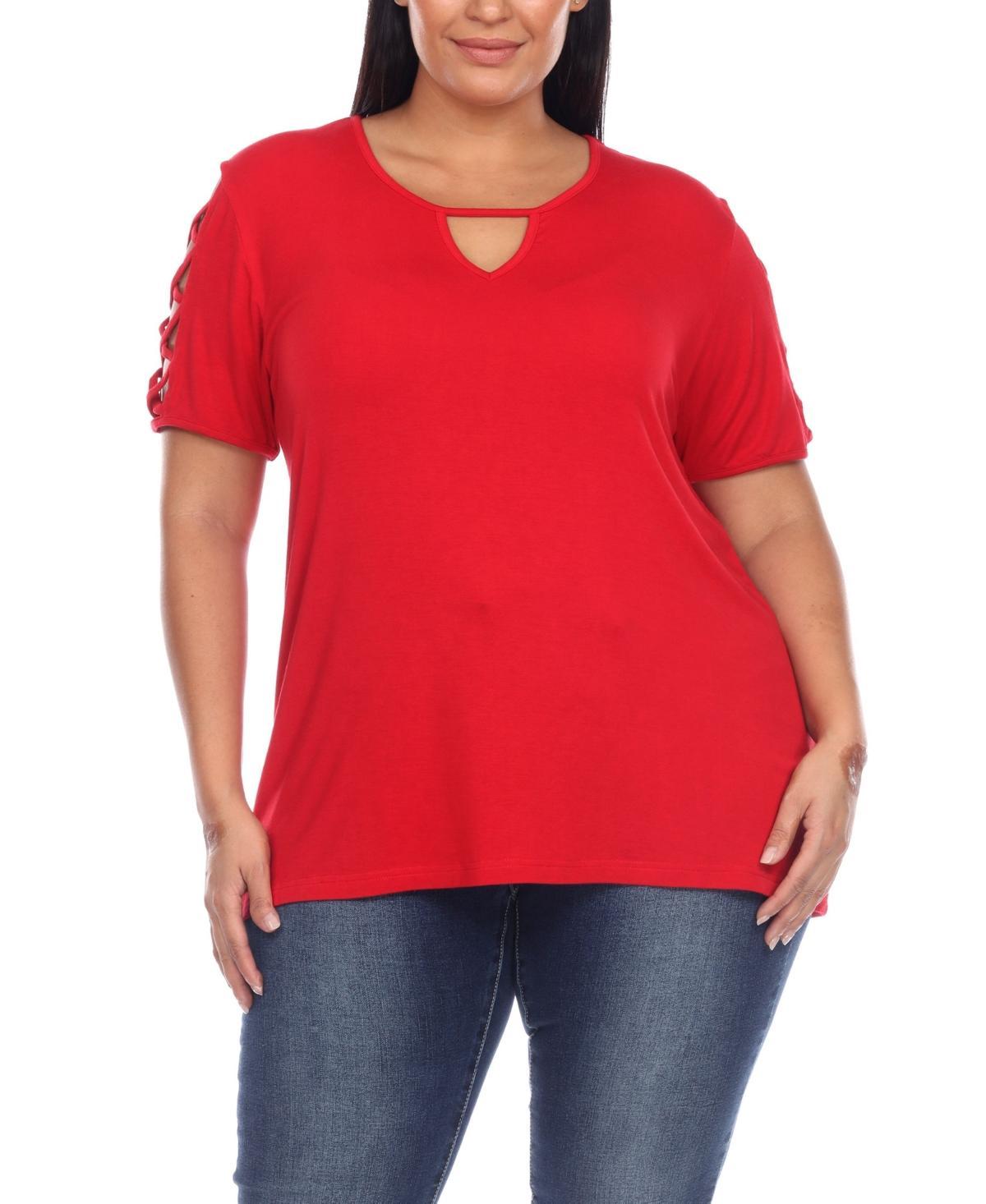 Plus Size Keyhole Neck Cutout Short Sleeve Top product image