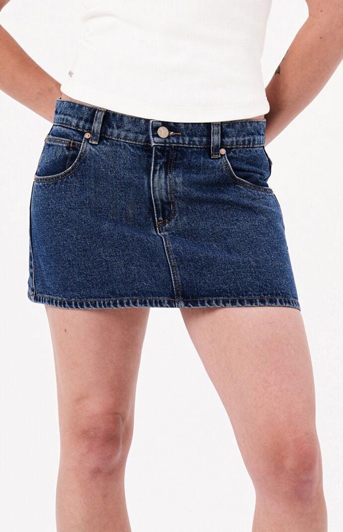 ABRAND Women's Bella 99 Low Rise Denim Mini Skirt Product Image