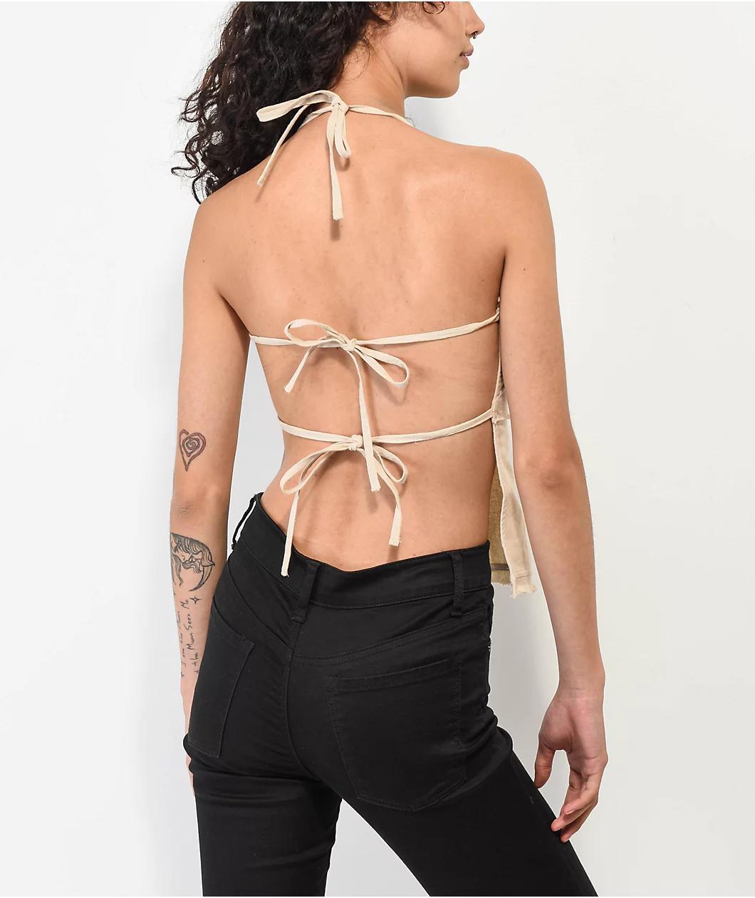 Motel Aine Natural Halter Top Product Image