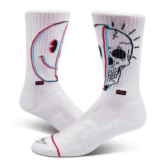 Pyvot Smiley Skull 3D Crew Socks Product Image