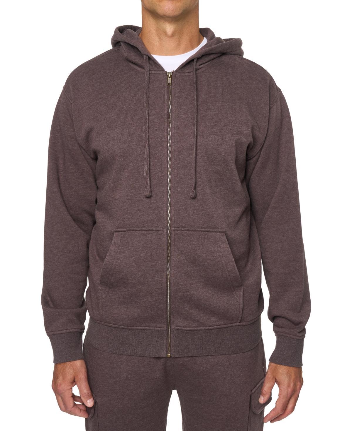 Lazer Mens Relaxed Fit Burnout Fleece Zip-Front Hoodie Product Image