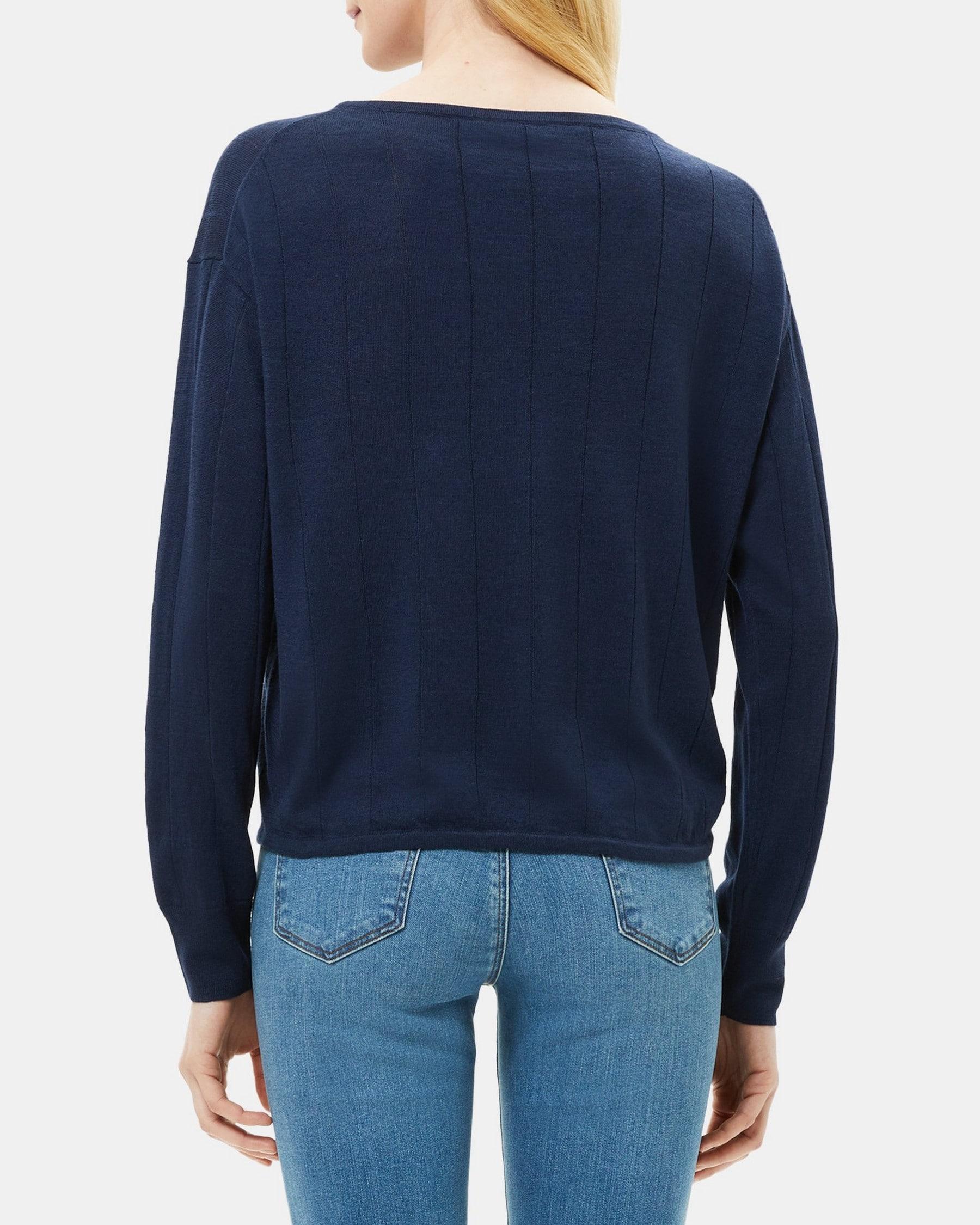 Drawstring Sweater in Wool-Linen Product Image