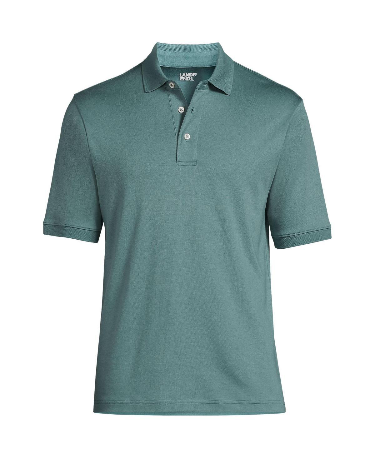 Big & Tall Lands End Super Soft Supima Polo, Mens White Product Image