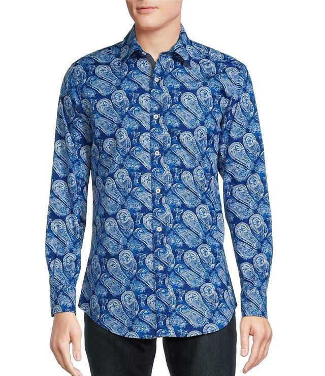 Cremieux Premium Denim Stretch Denim Print Long Sleeve Woven Shirt Product Image