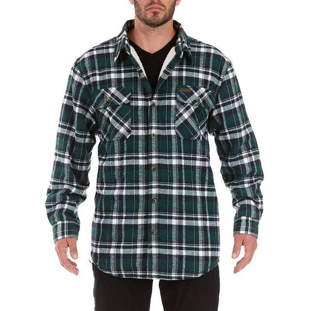 Mens Smiths Workwear Plaid Sherpa-Lined Cotton Flannel Shirt Jacket Product Image