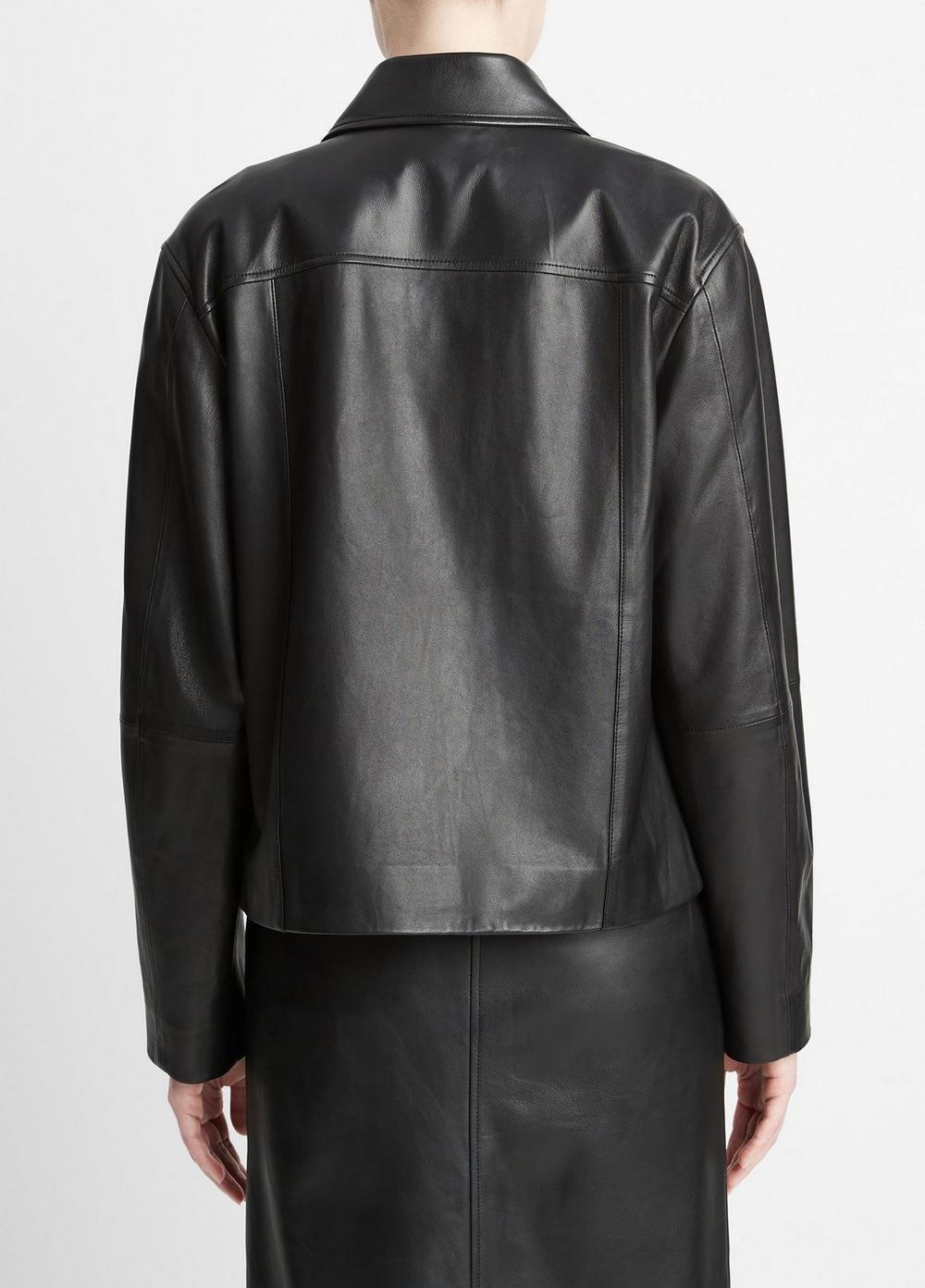 Leather Zip-Front Jacket Product Image