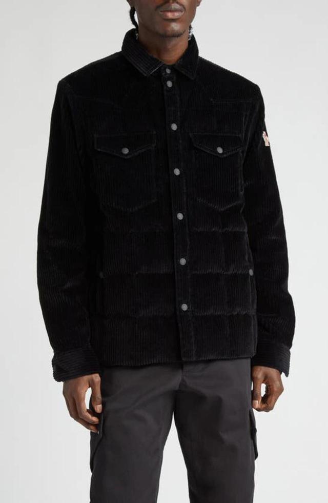 Gelt Quilted-corduroy Shirt Jacket In Black Product Image