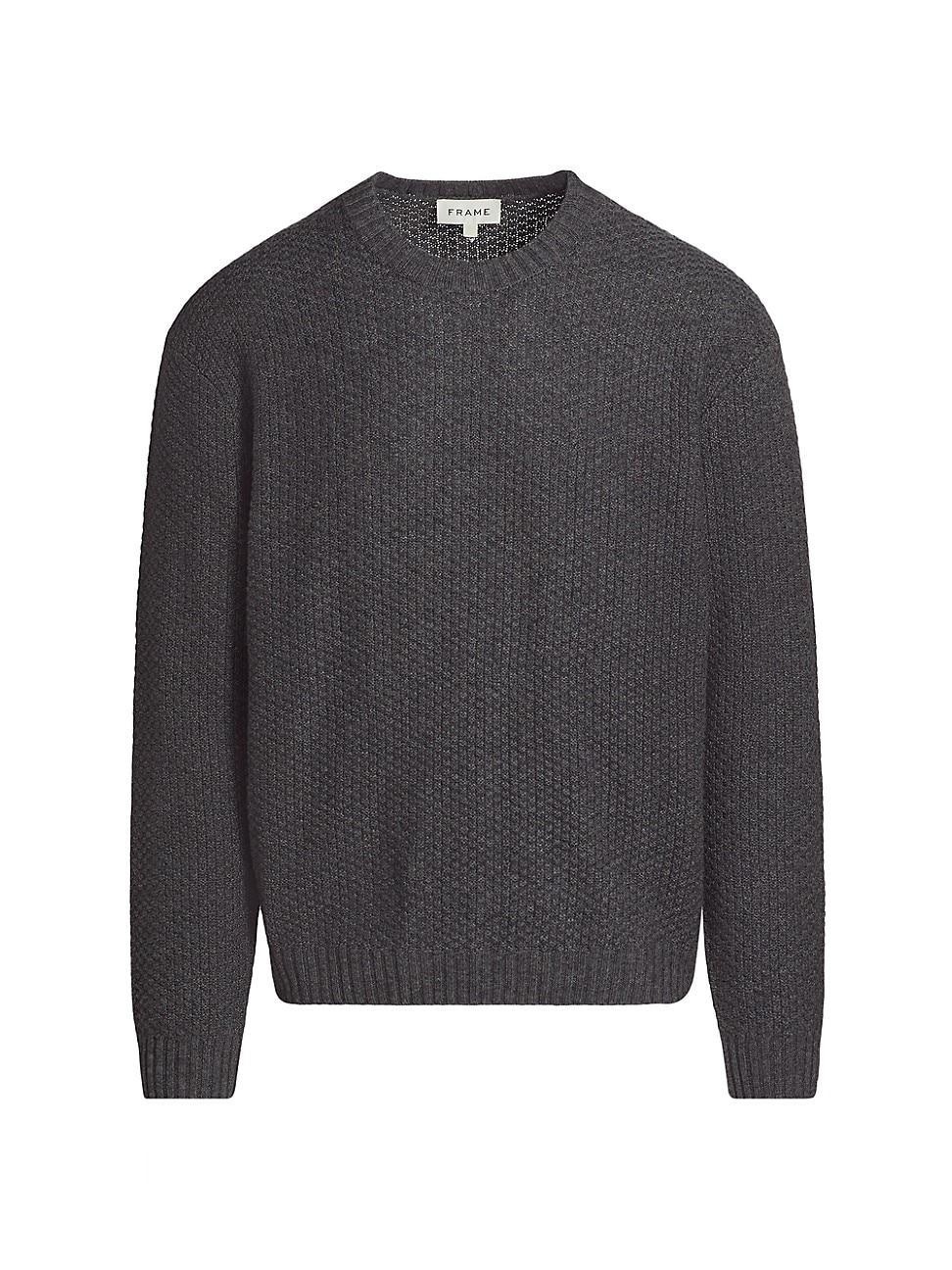 Mens Textured Wool-Cashmere Sweater Product Image