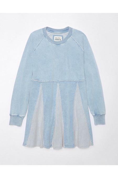 AE Fleece Long-Sleeve Babydoll Mini Dress Women's Product Image