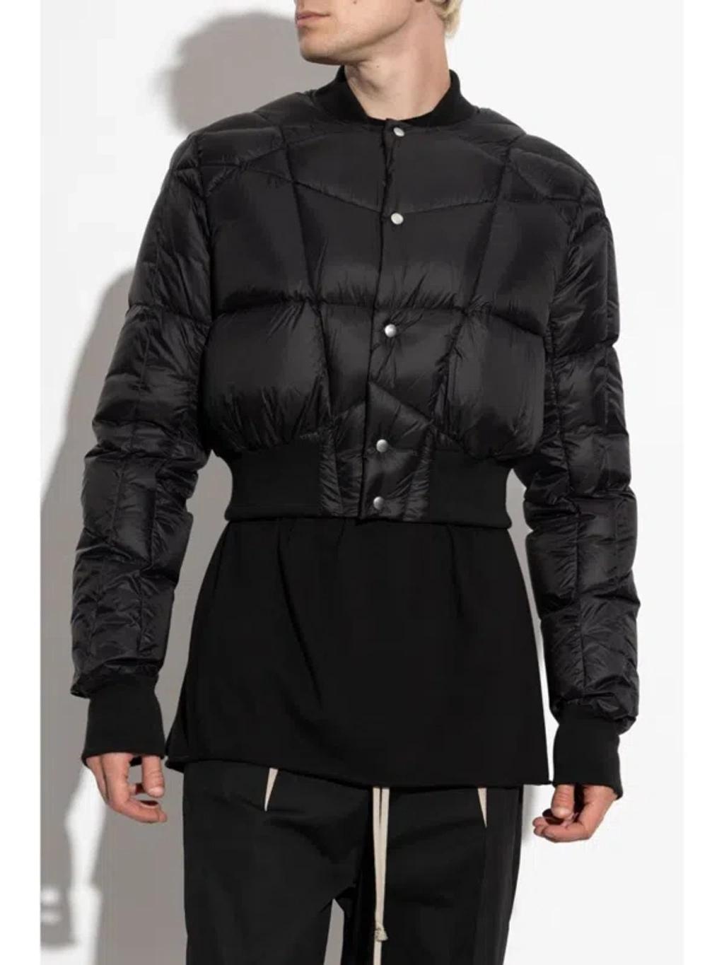 RICK OWENS Cropped Down Bomber Jacket In 09 Black Product Image