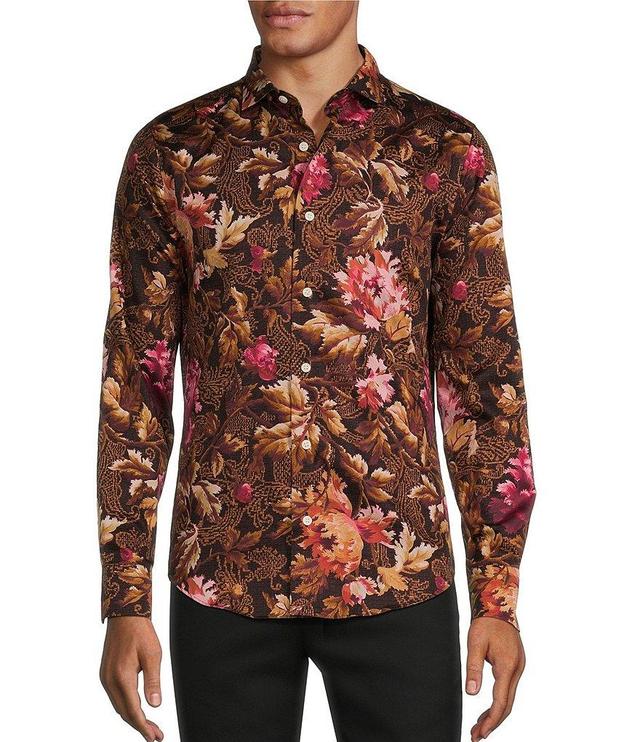 Murano Timeless Twenties Collection Slim Fit Sateen Floral Print Long Sleeve Woven Shirt Product Image