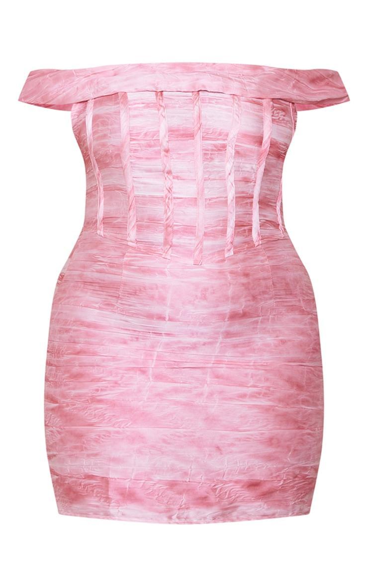 Plus Pink Bardot Bodycon Dress Product Image