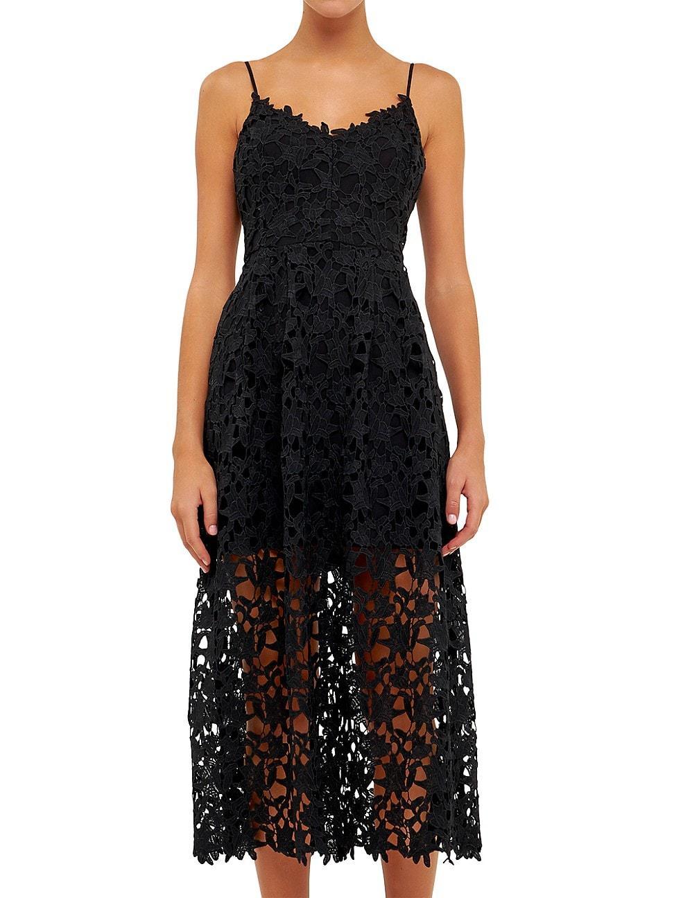 Womens Lace Cami Midi Dress Product Image