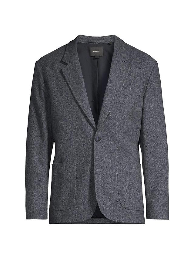 Mens Wool Flannel Herringbone Blazer Product Image