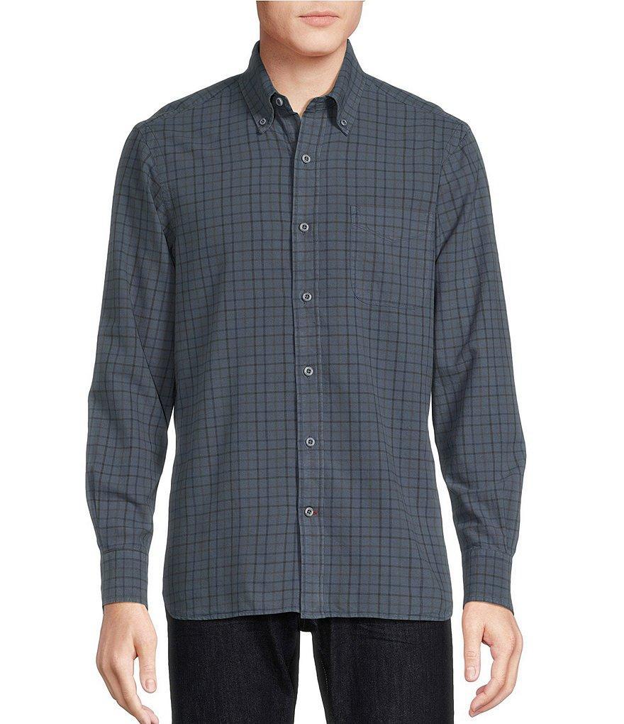 Cremieux Blue Label Big & Tall Classic Fit Medium Plaid Oxford Long Sleeve Woven Shirt Product Image