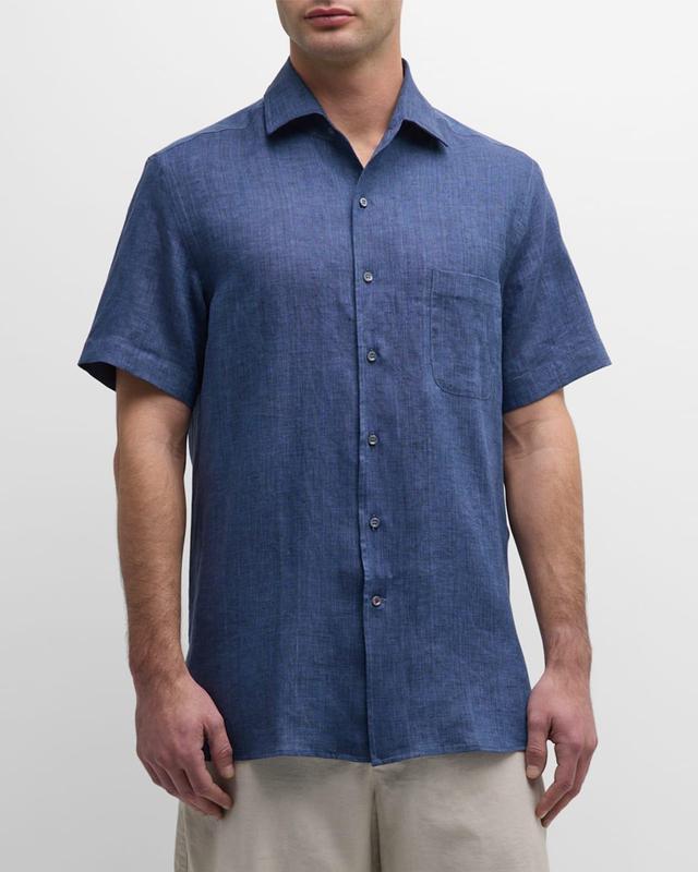 Mens Linen Pocket Sport Shirt Product Image