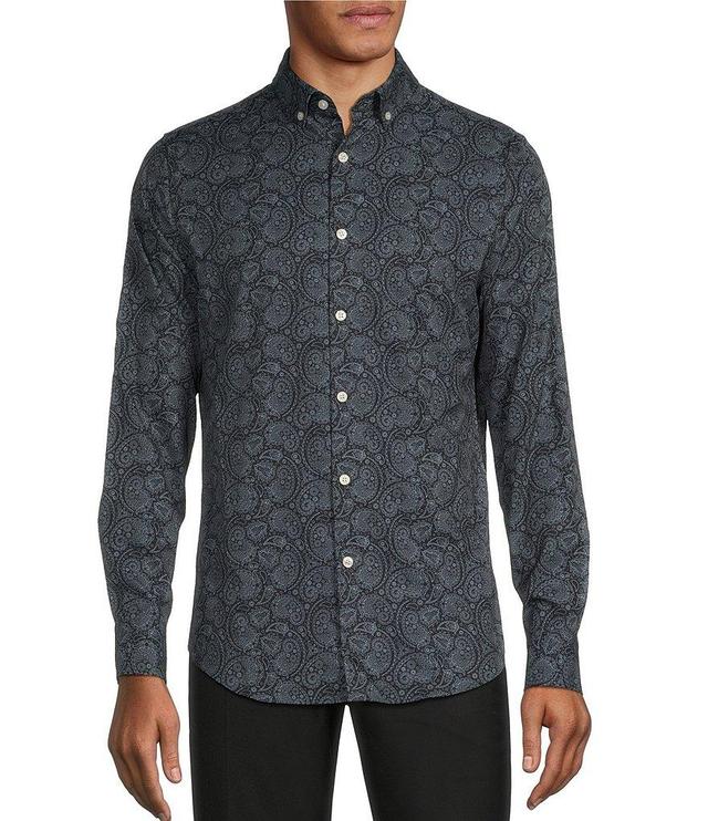 Murano Big & Tall Slim Fit Performance Stretch Paisley Long Sleeve Woven Shirt Product Image