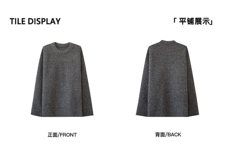 Crew Neck Drop Shoulder Oversized Sweater Product Image