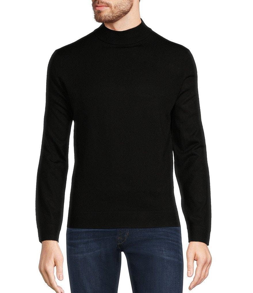 Murano Solid Performance Textured Long Sleeve Mock Neck Sweater Product Image