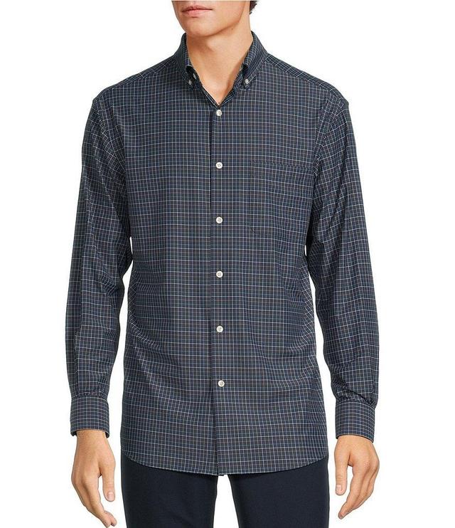 Roundtree & Yorke Performance The Traveler Long Sleeve Small Windowpane Stretch Twill Sport Shirt Product Image