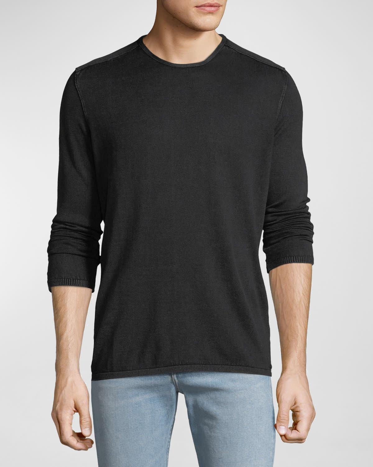 John Varvatos Star USA Walter Long Sleeve Acid Wash Crewneck T-Shirt Product Image