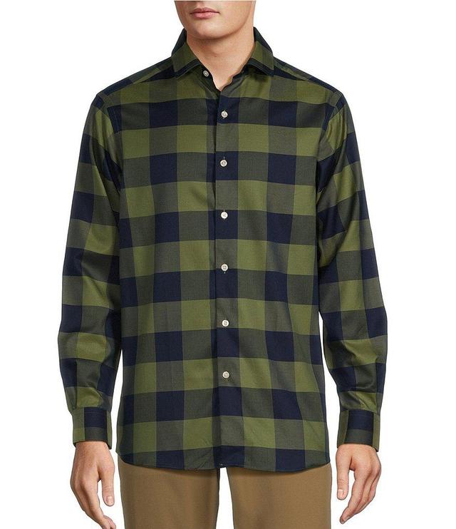 Hart Schaffner Marx The 1887 Club Collection Long Sleeve Spread Collar Buffalo Check Plaid Sportshirt Product Image