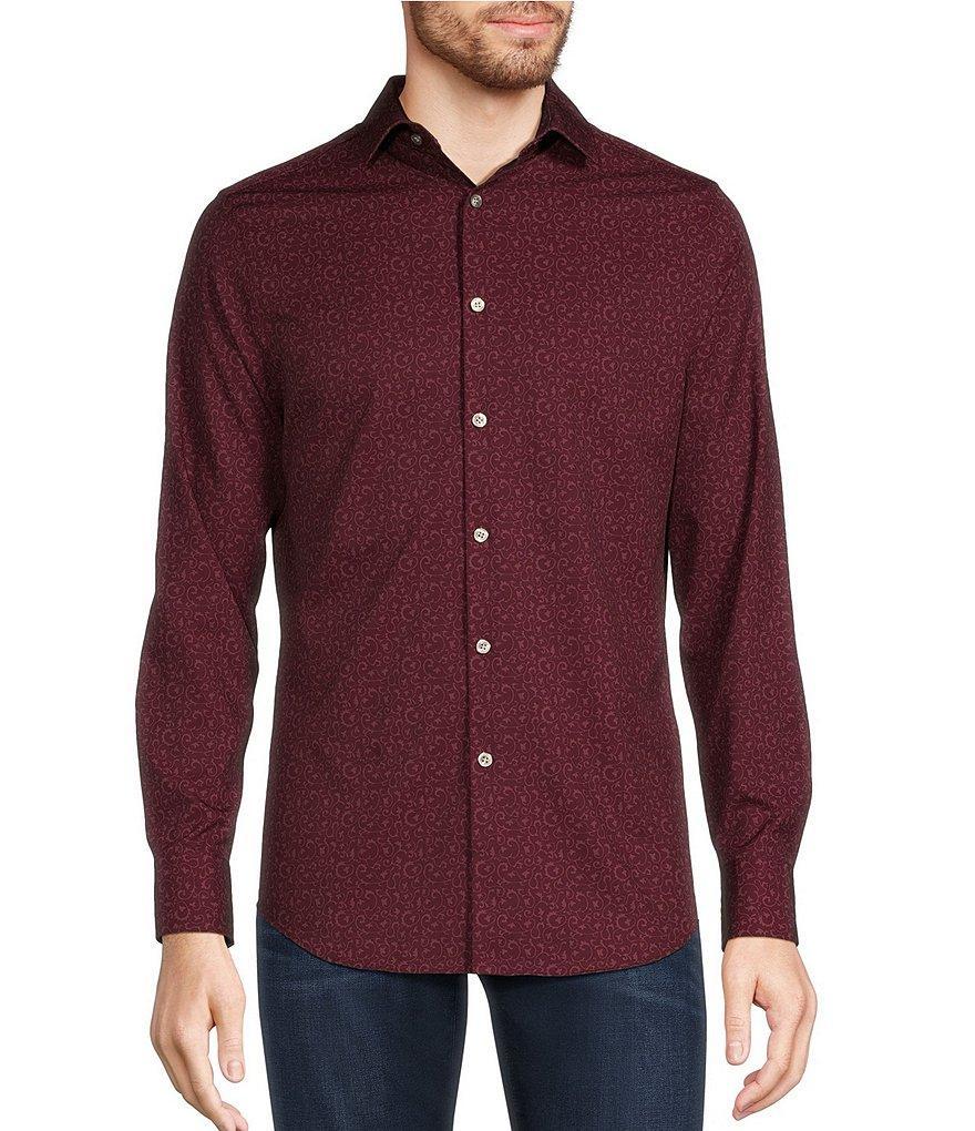 Murano Slim Fit Performance Stretch Vine Print Long Sleeve Woven Shirt Product Image