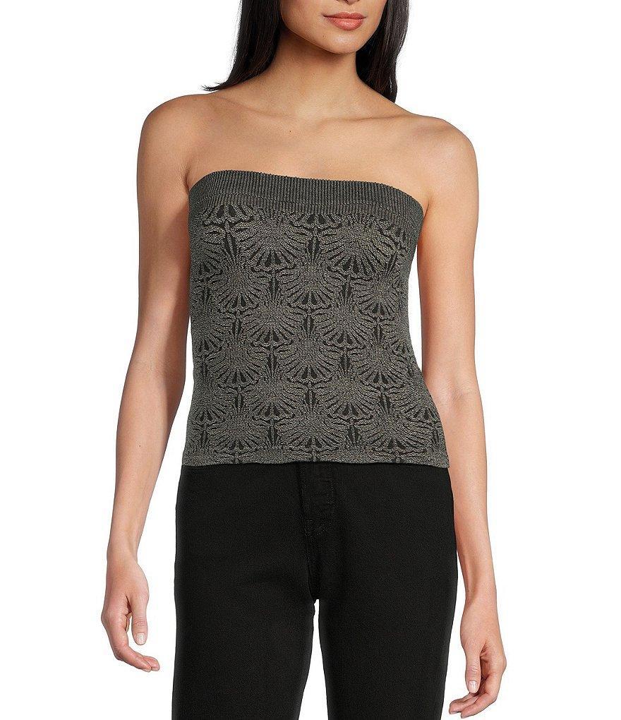 Fornia Seamless Floral Jacquard Tube Top Product Image