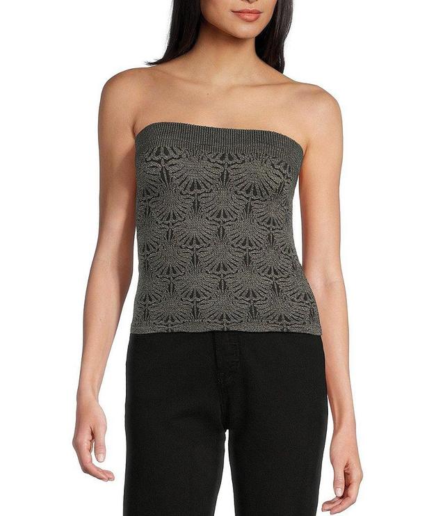 Fornia Seamless Floral Jacquard Tube Top Product Image