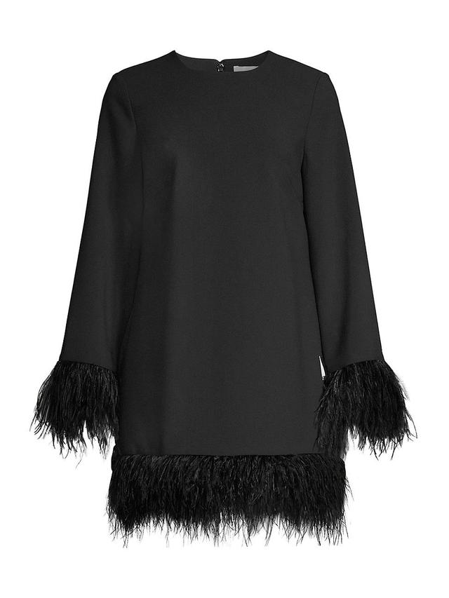 LIKELY Marullo Feather Trim Long Sleeve Dress Product Image