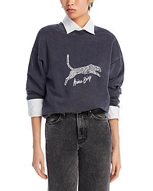 Anine Bing Spencer Cotton Crewneck Sweatshirt Product Image