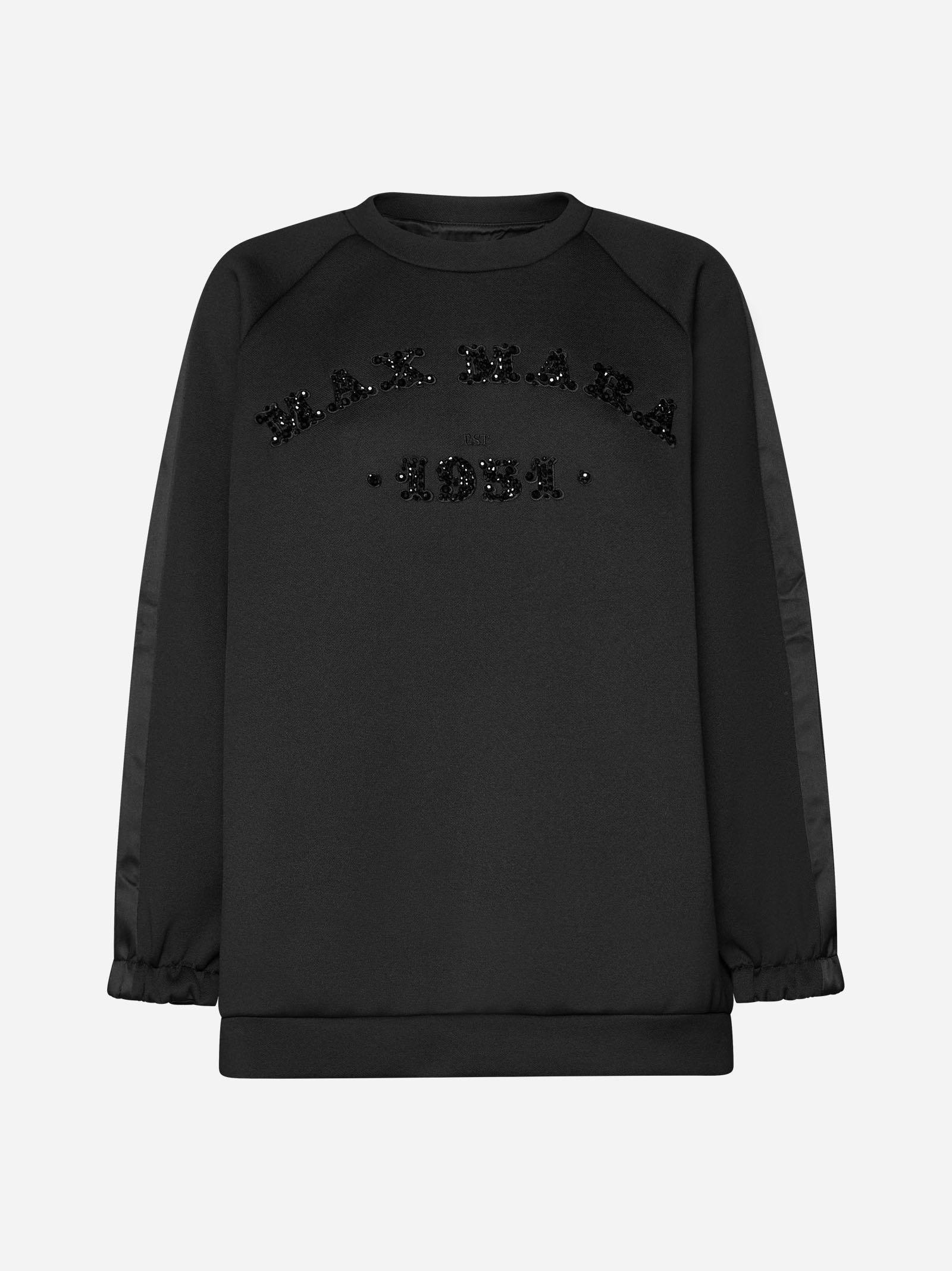 MAX MARA Bratto Logo Cotton-blend Sweatshirt In Black Product Image