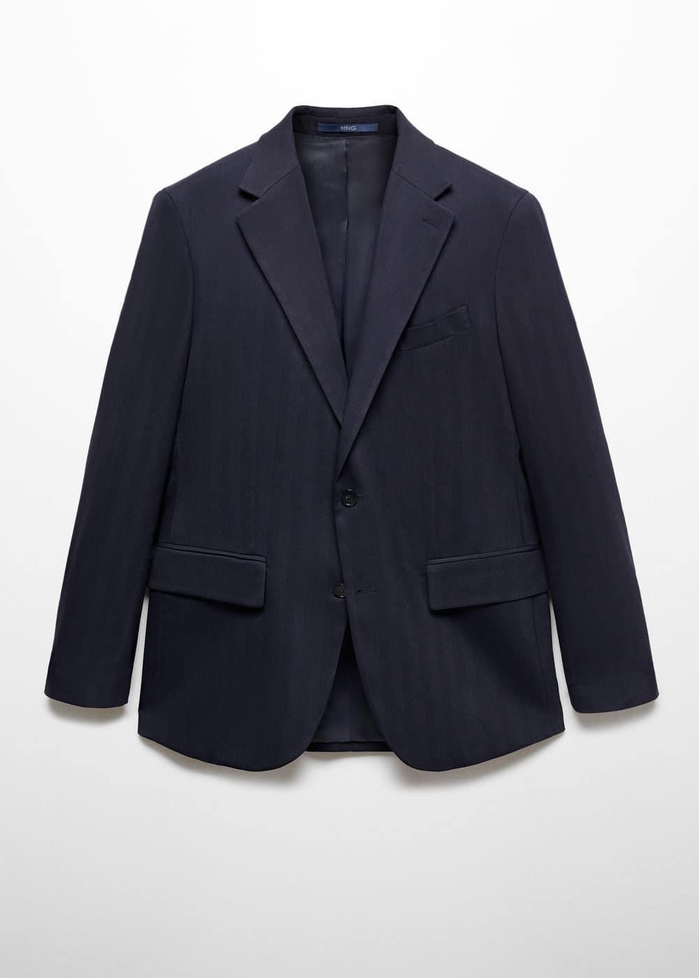 Mango Mens Slim-Fit Herringbone Wool Suit Jacket Product Image