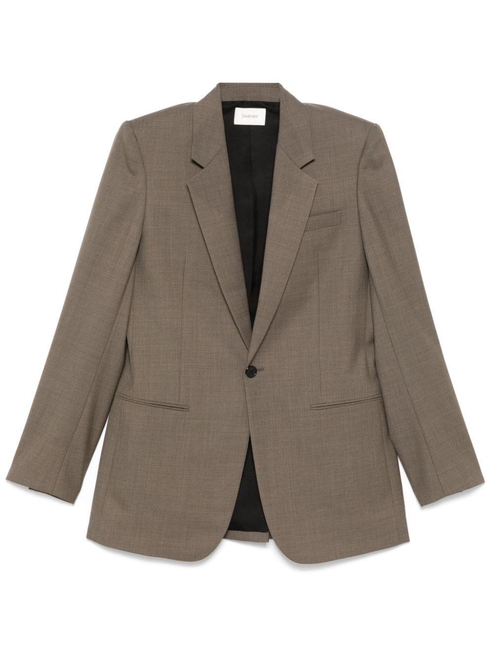 Wool Blazer In Brown Product Image